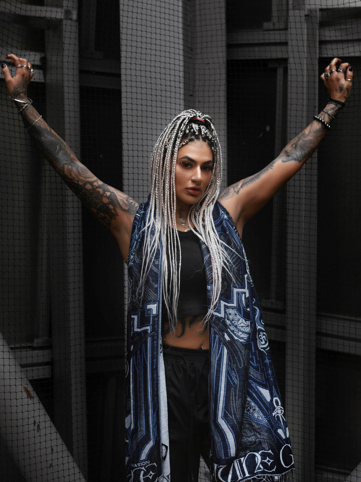 DIVINE GUIDANCE ✦ CYBER BLUE ✦ Reversible Festival Shawl Coming Soon