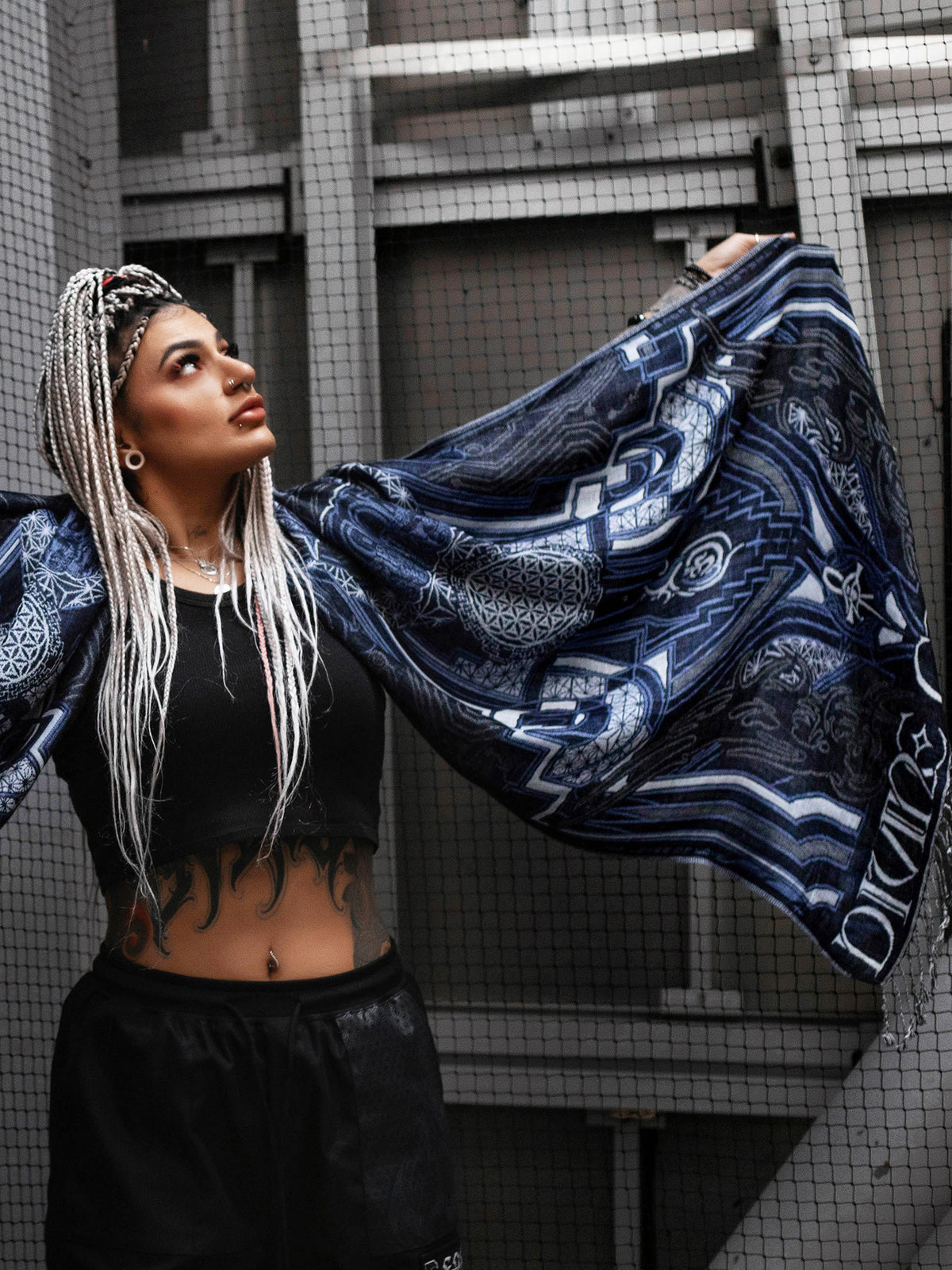 DIVINE GUIDANCE ✦ CYBER BLUE ✦ Reversible Festival Shawl Coming Soon