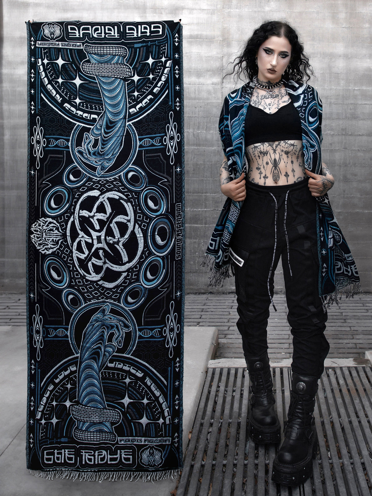 THE RAVE ✦ Electric Blue ✦ Double-Layered Shawl Shawls