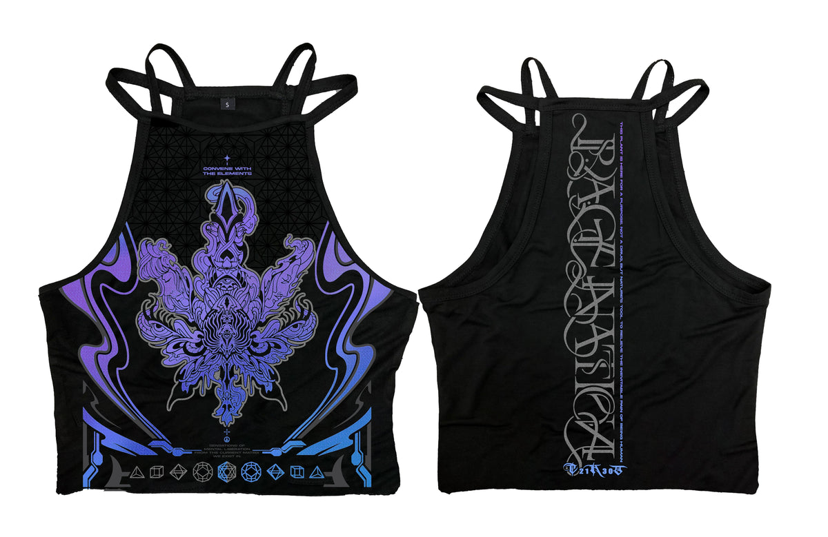 CONVENE WITH THE ELEMENTS V3 IRIDESCENT ✦ High Neck Crop Top Crop Top