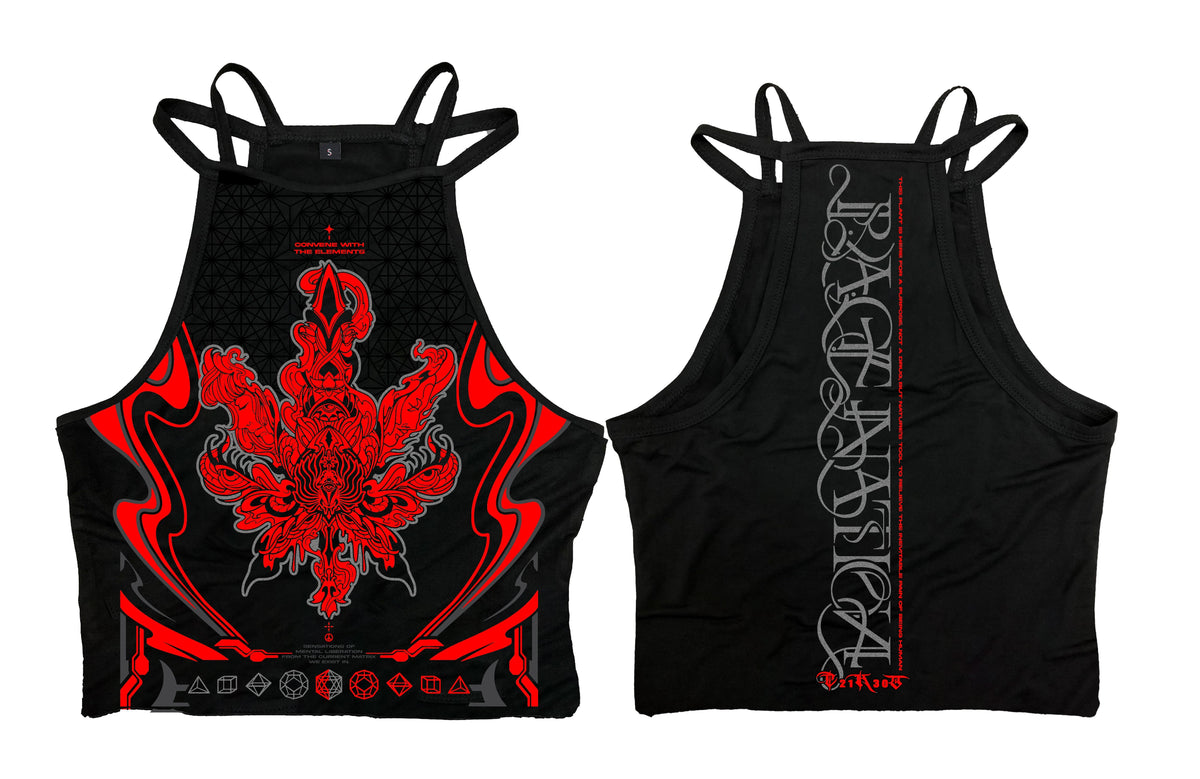 CONVENE WITH THE ELEMENTS V2 ✦ RED ✦ High Neck Crop Top Crop Top