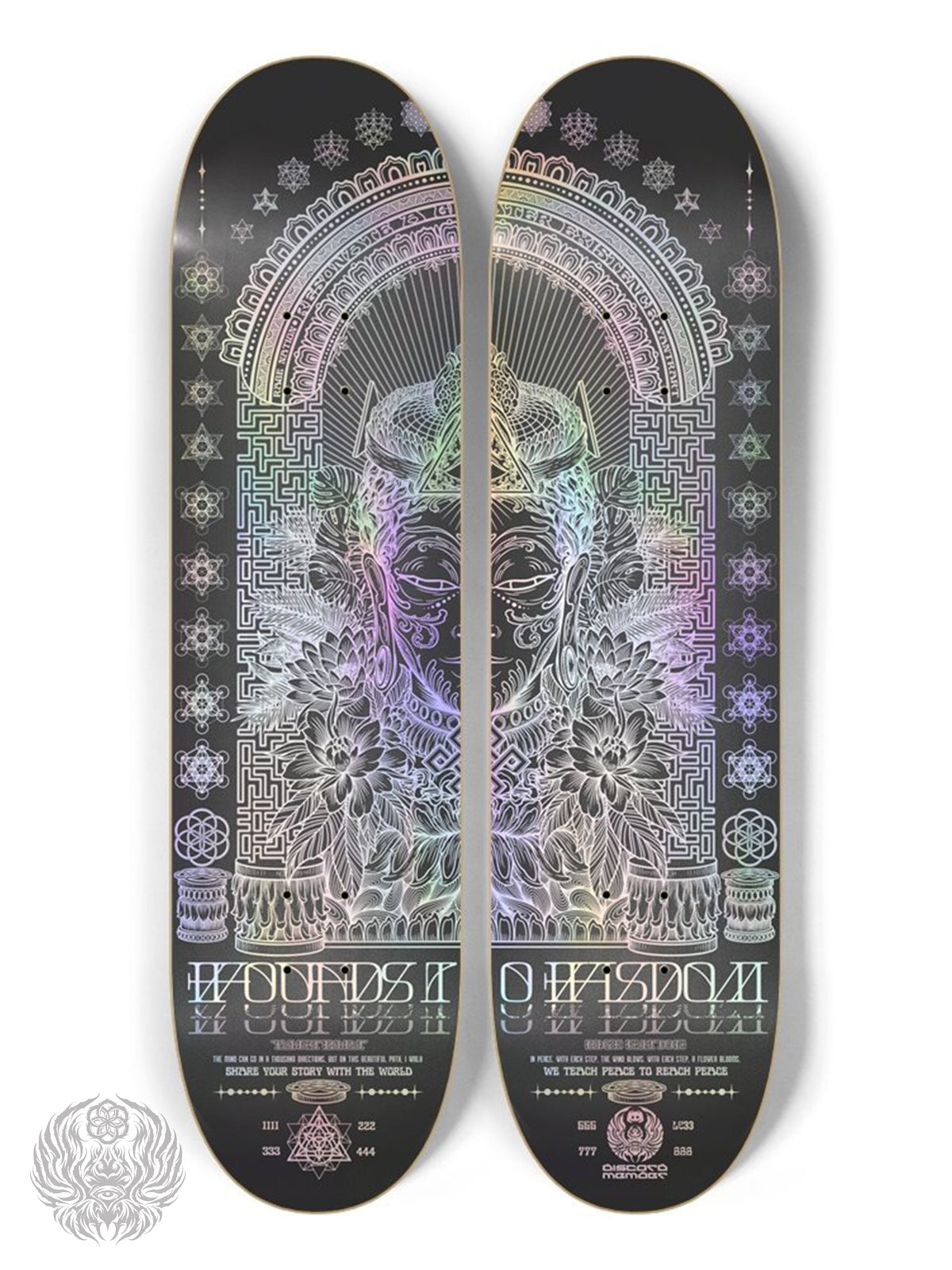 DISCORD MEMBER EXCLUSIVE (◣ _ ◢) WOUNDS TO WISDOM 2.0 ✦ 2 HOLOGRAPHIC DECK WALL SERIES Skateboard