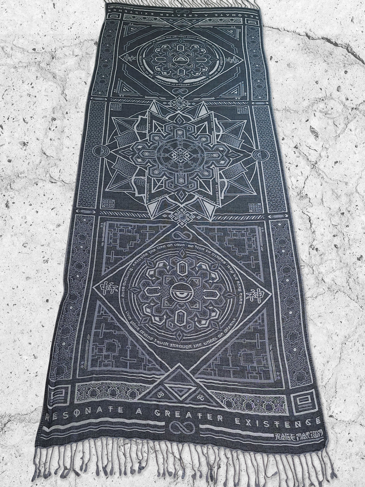 DHARMA V2 • Grey/White • Festival Shawl/Scarf Shawls