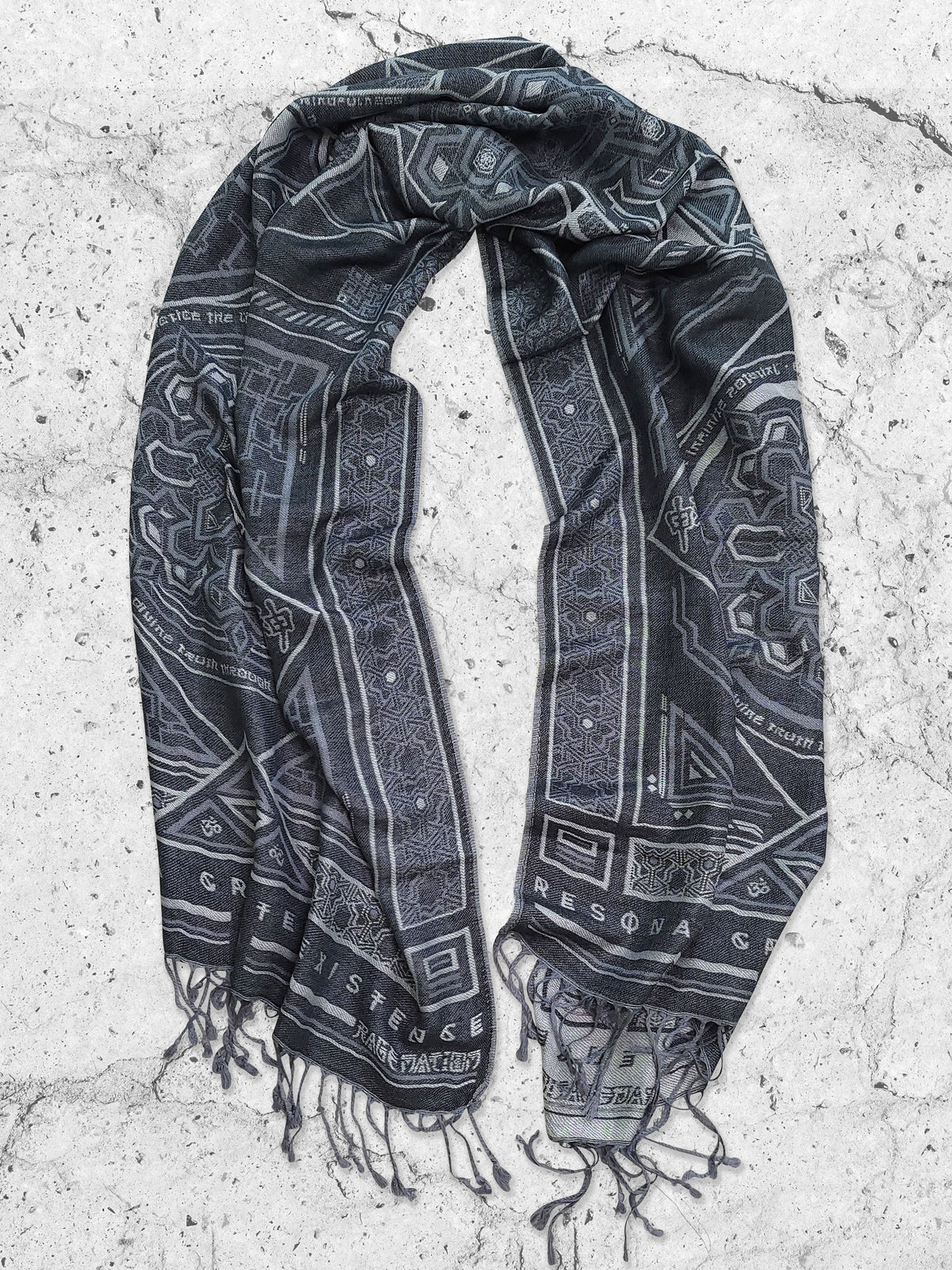 DHARMA V2 • Grey/White • Festival Shawl/Scarf Shawls