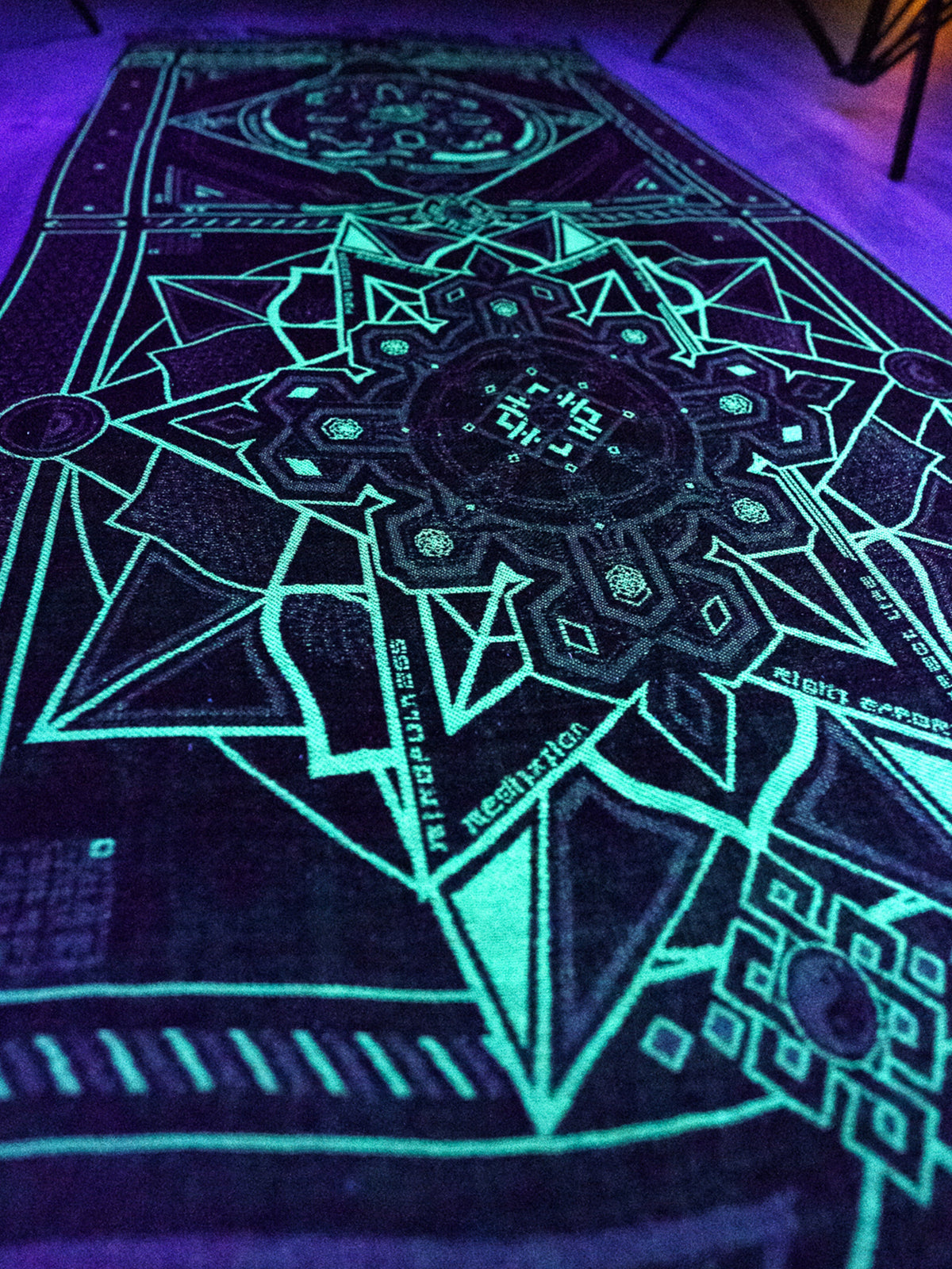 DHARMA V2 • Grey/Mint • AR Activated/UV Reactive • Festival Shawl/Scarf Shawls