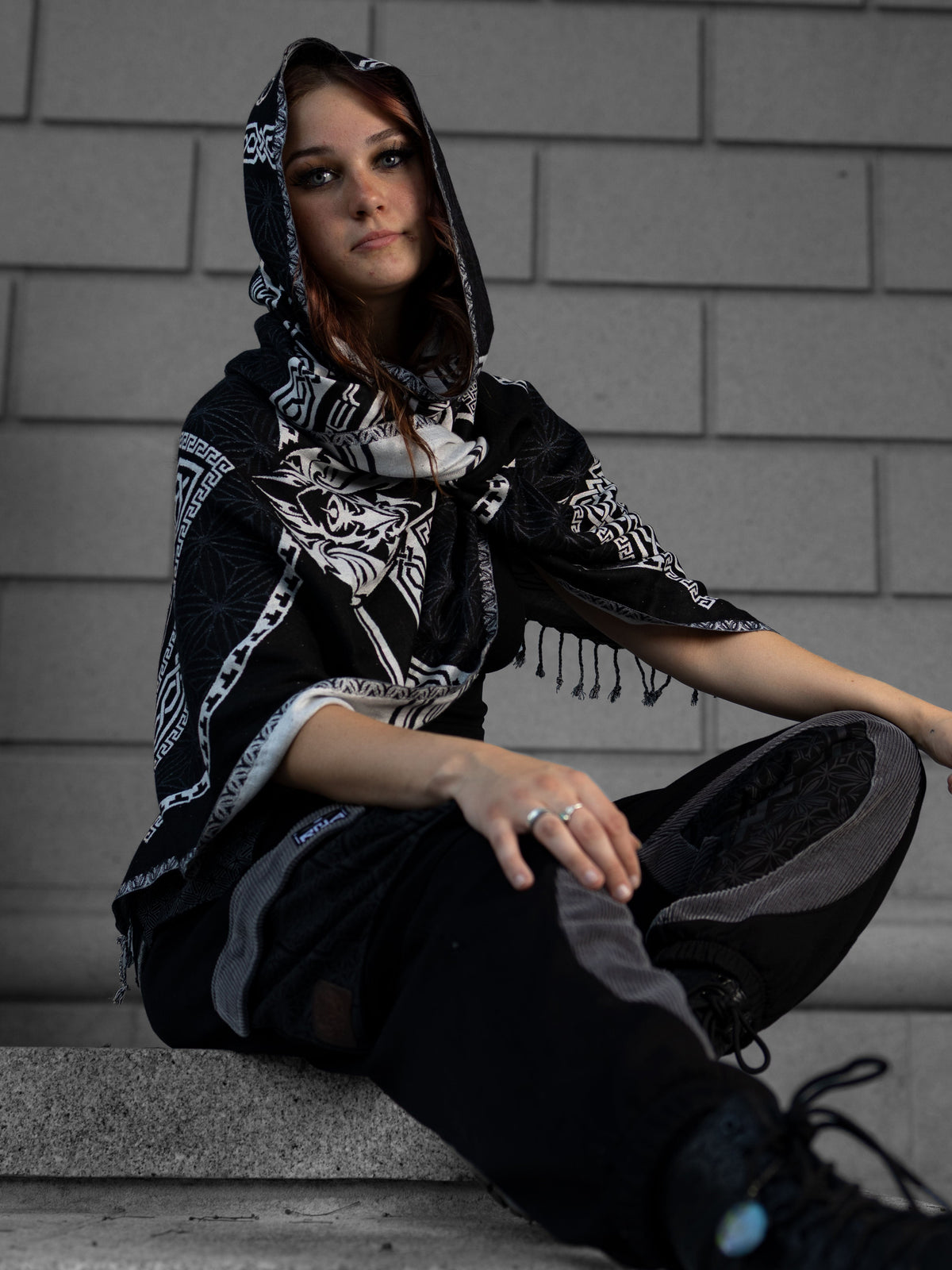 DREAM AWAKE V2 • BLACK/WHITE • 8 Year Anniversary Shawl Shawls