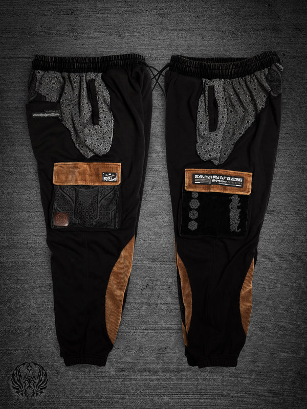 GEOMETRY OF BEING ✦ Tan/Black ✦ Corduroy Flow Joggers Joggers