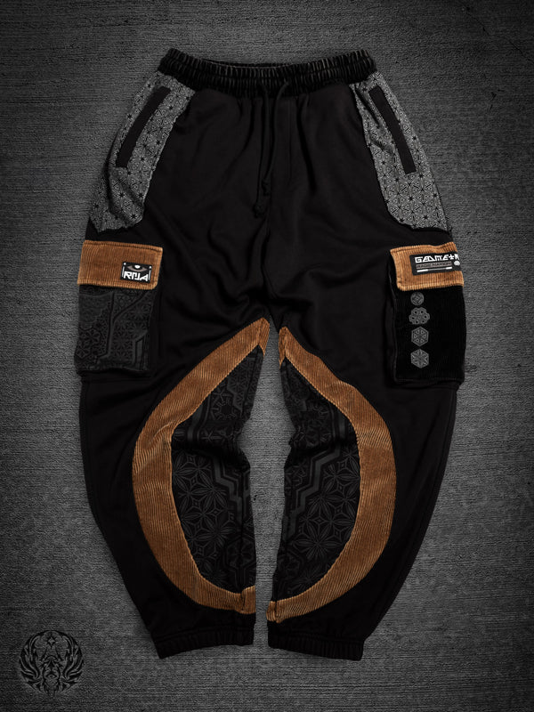 GEOMETRY OF BEING ✦ Tan/Black ✦ Corduroy Flow Joggers Joggers