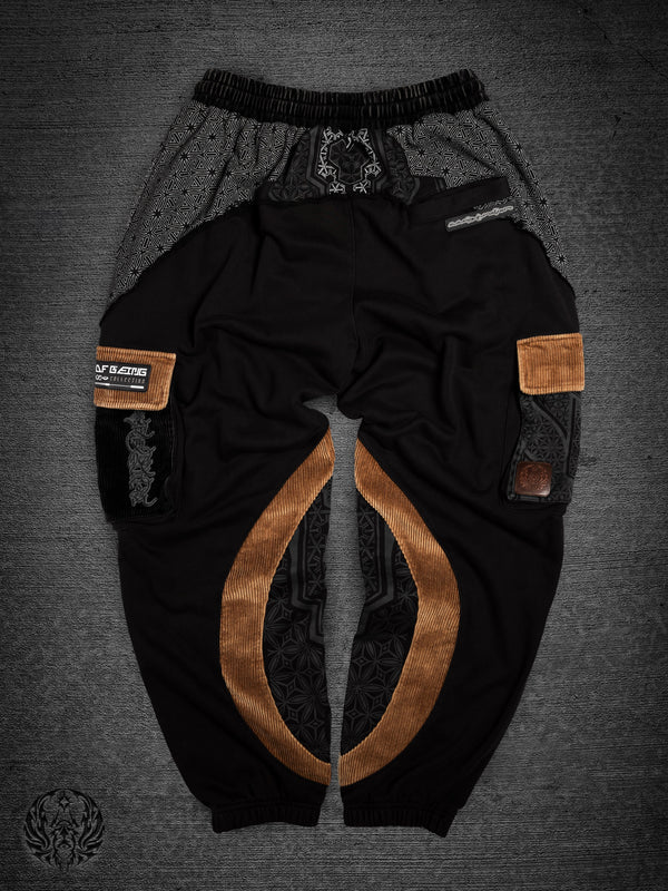 GEOMETRY OF BEING ✦ Tan/Black ✦ Corduroy Flow Joggers Joggers
