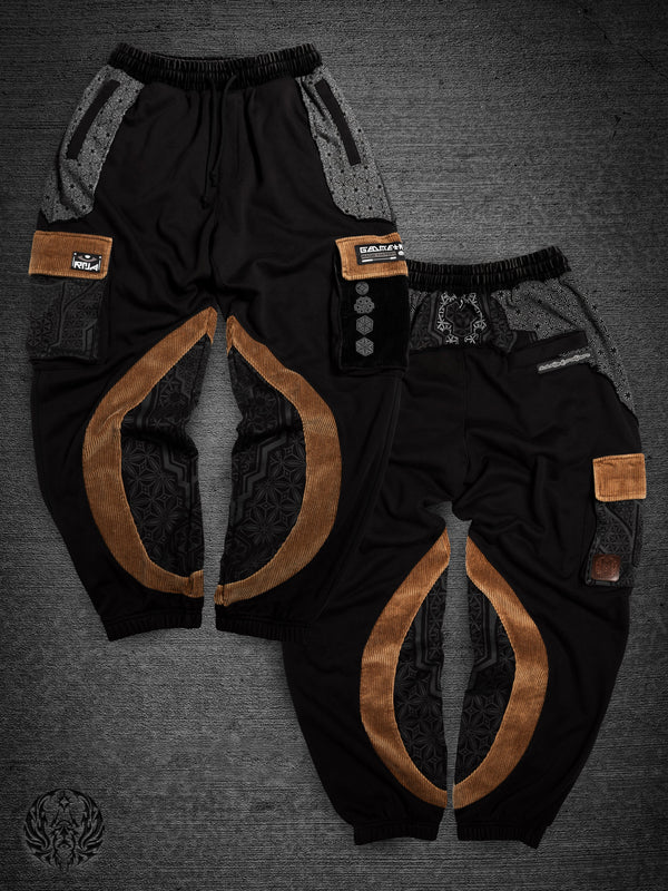 GEOMETRY OF BEING ✦ Tan/Black ✦ Corduroy Flow Joggers Joggers