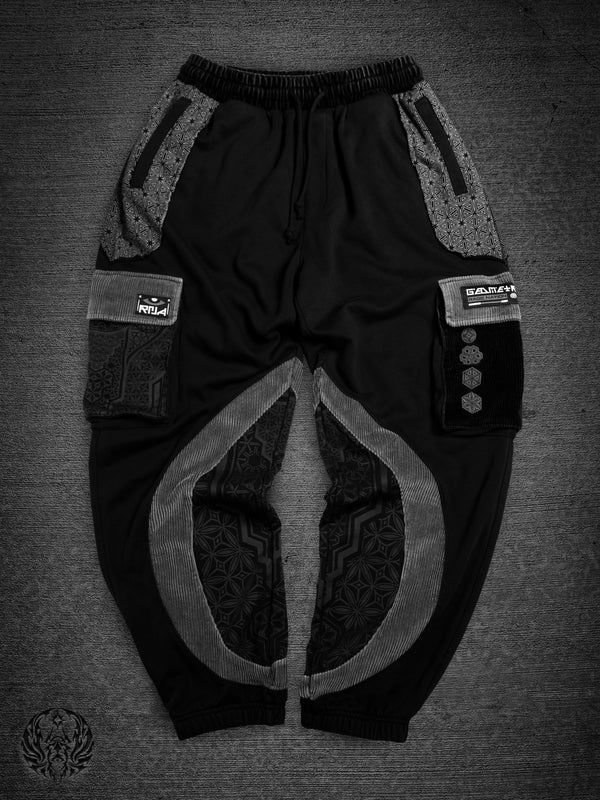GEOMETRY OF BEING ✦ Black/Gray ✦ Corduroy Flow Joggers Joggers
