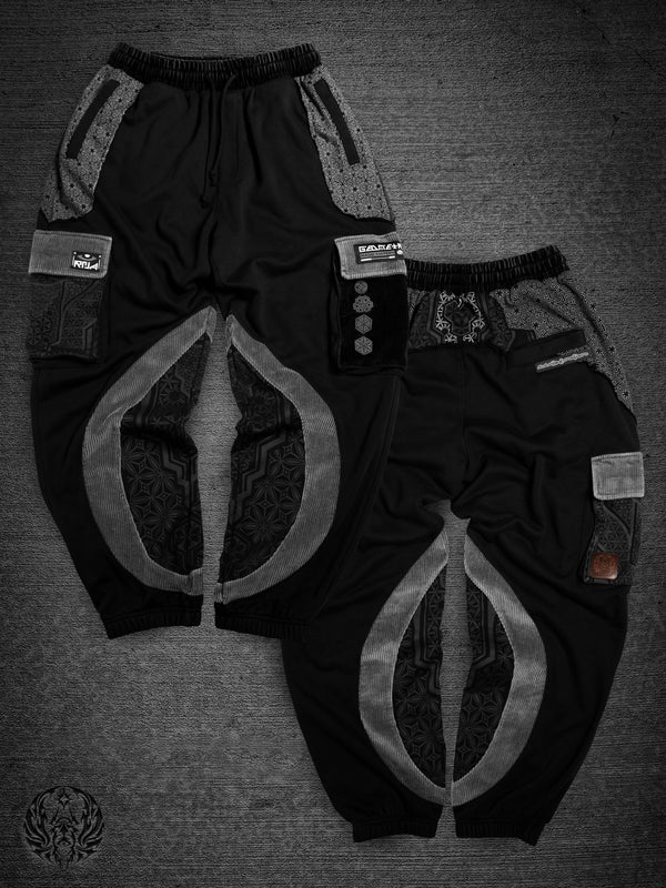 GEOMETRY OF BEING ✦ Black/Gray ✦ Corduroy Flow Joggers Joggers