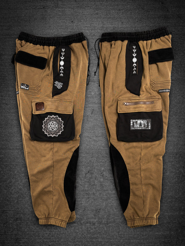 MOKSHA मोक्ष ✦ Tan/Black ✦ Corduroy Flow Joggers Joggers