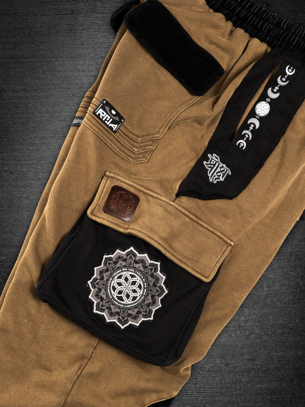 MOKSHA मोक्ष ✦ Tan/Black ✦ Corduroy Flow Joggers Joggers
