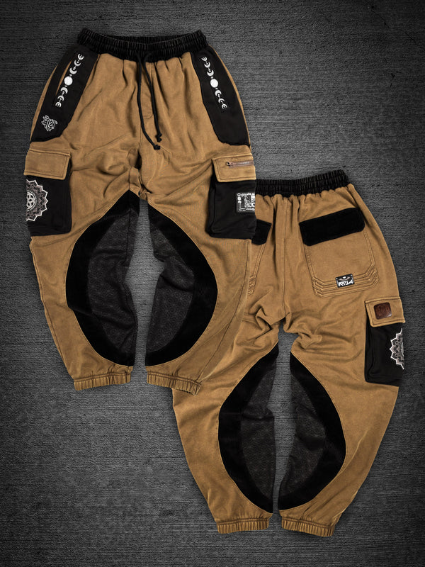 MOKSHA मोक्ष ✦ Tan/Black ✦ Corduroy Flow Joggers Joggers