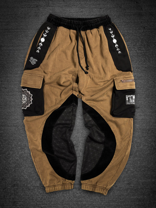 MOKSHA मोक्ष ✦ Tan/Black ✦ Corduroy Flow Joggers Joggers