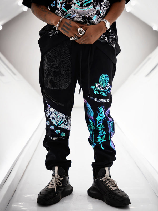 REMOVER OF OBSTACLES ✦ 3-TONE IRIDESCENT FOIL ✦ Premium Joggers w/ Hidden Pocket Joggers