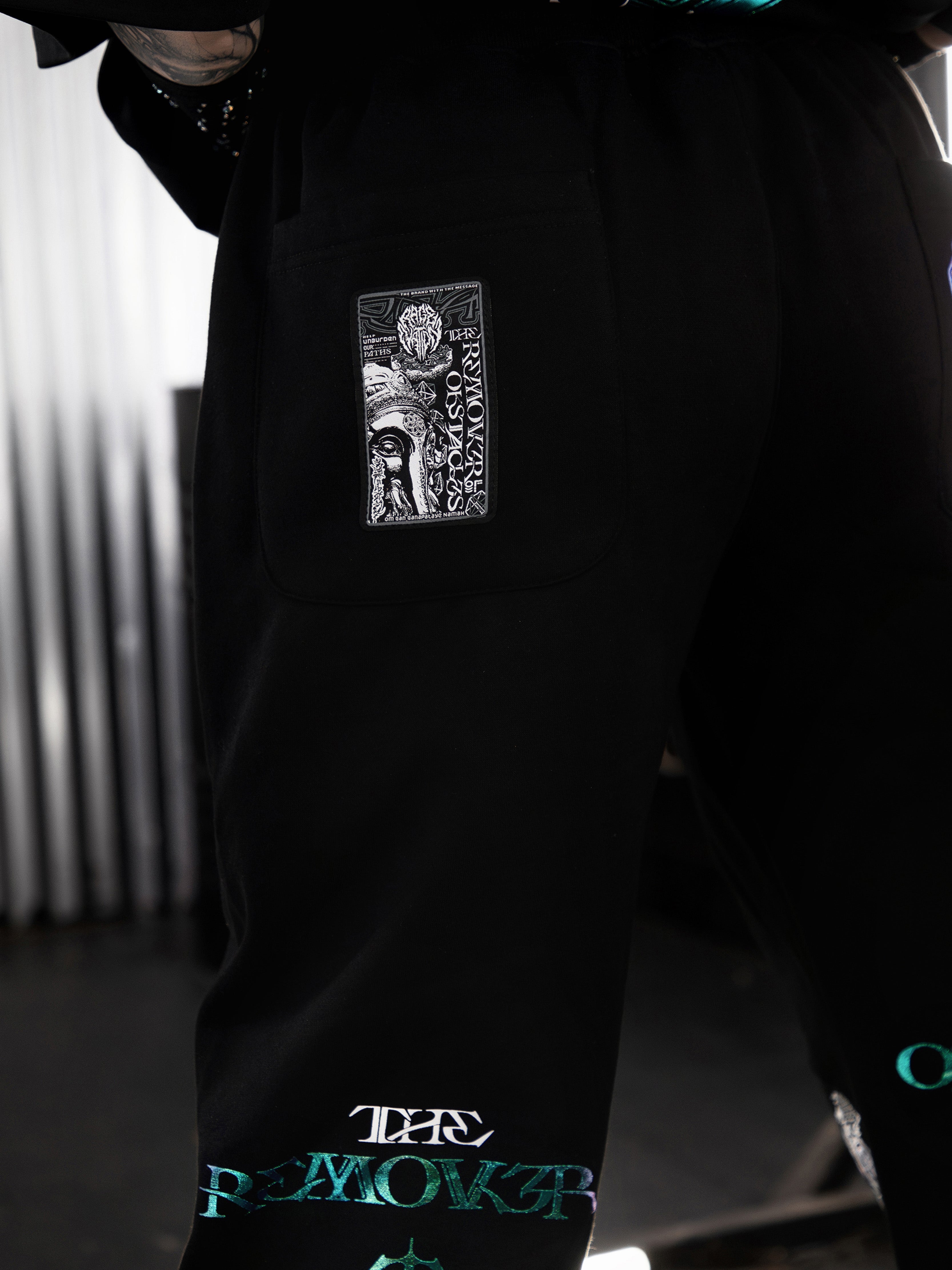 REMOVER OF OBSTACLES ✦ 3-TONE IRIDESCENT FOIL ✦ Premium Joggers w/ Hidden Pocket Joggers