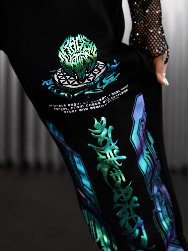 REMOVER OF OBSTACLES ✦ 3-TONE IRIDESCENT FOIL ✦ Premium Joggers w/ Hidden Pocket Joggers