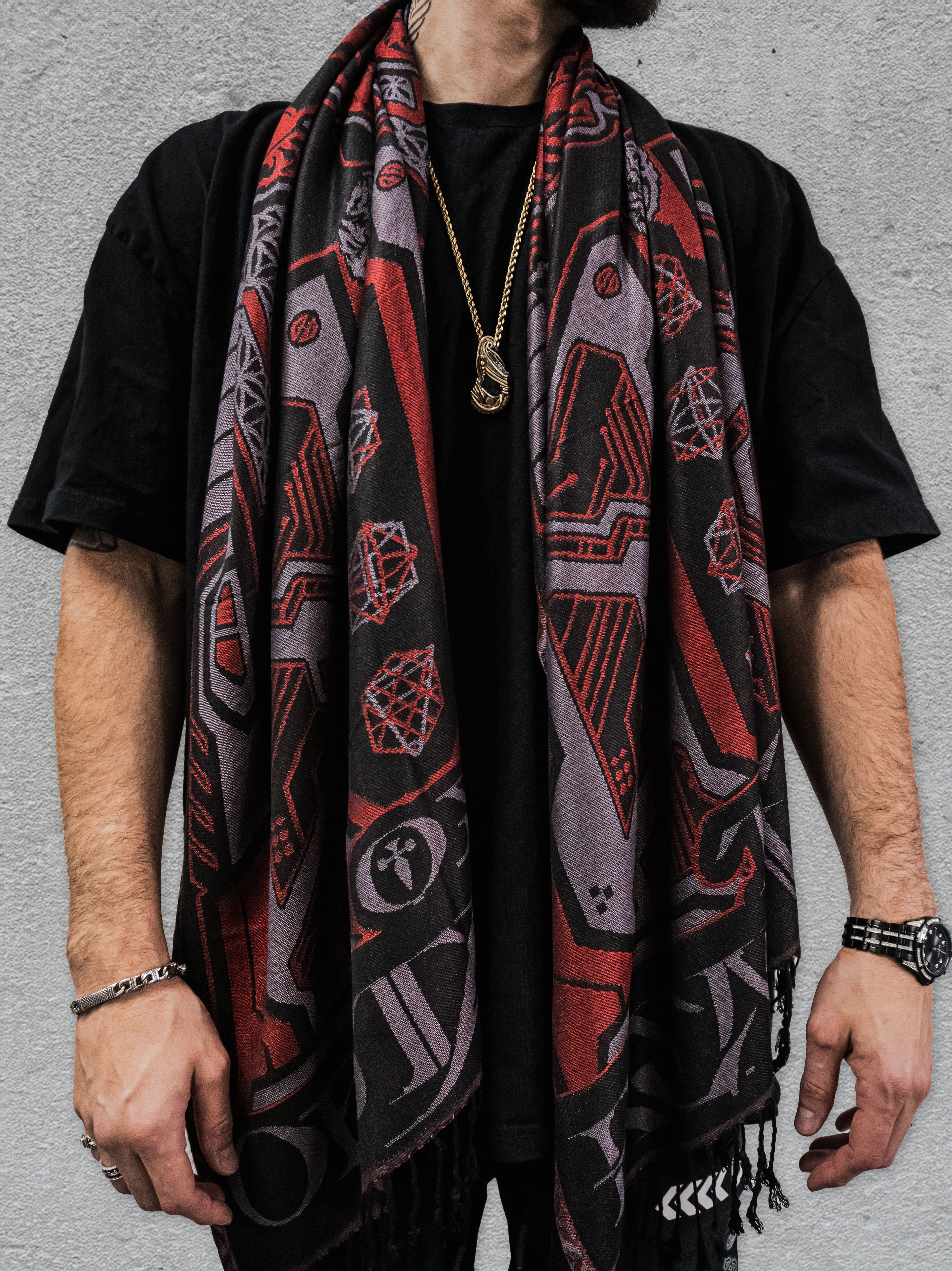 REMOVER OF OBSTACLES ✦ TEMPLE RED ✦ Festival Shawl Shawls