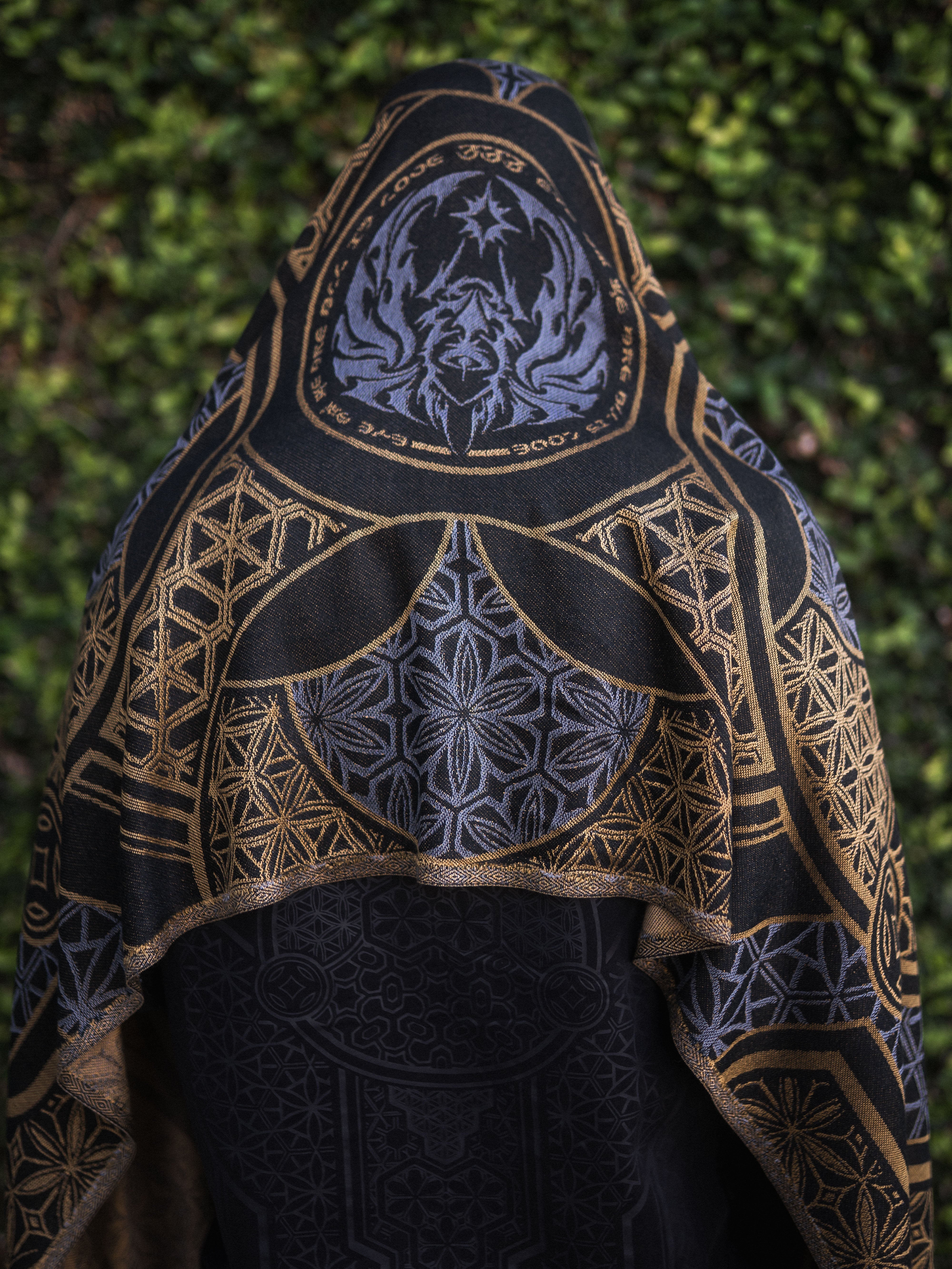 GEOMETRY OF BEING ✦ Gold/Silver ✦ Festival Shawl Shawls