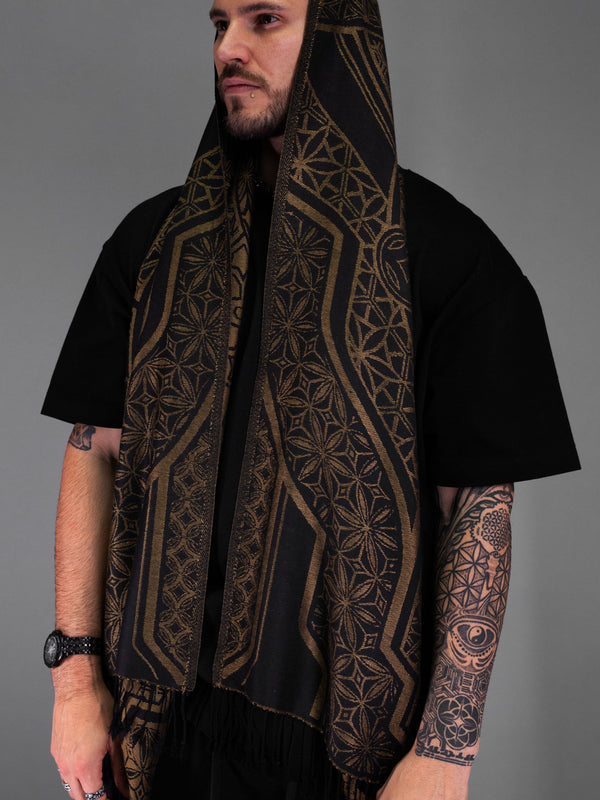 GEOMETRY OF BEING ✦ Tan/Gold Festival Shawl Shawls