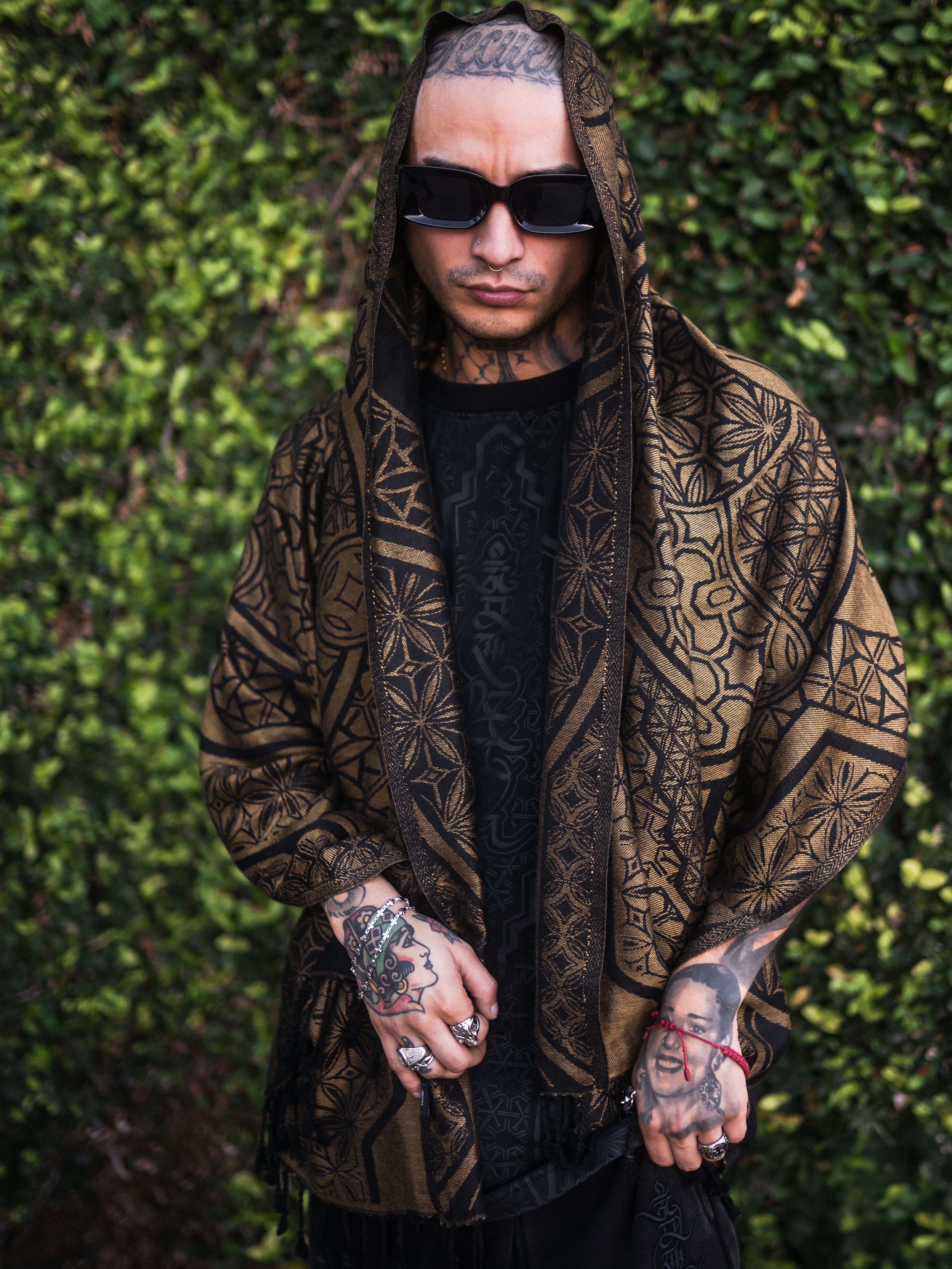 GEOMETRY OF BEING ✦ Antique Gold Festival Shawl Shawls