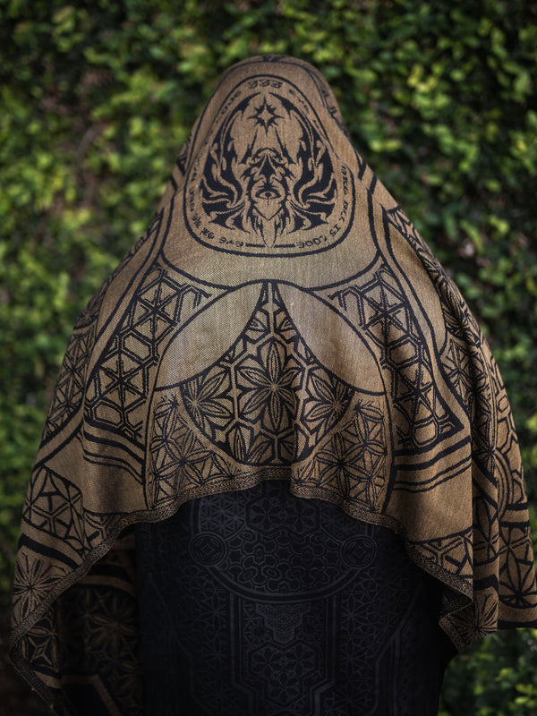 GEOMETRY OF BEING ✦ Antique Gold Festival Shawl Shawls