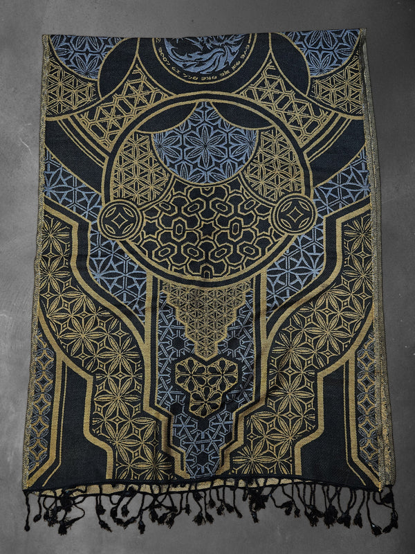GEOMETRY OF BEING ✦ Gold/Silver ✦ Festival Shawl Shawls