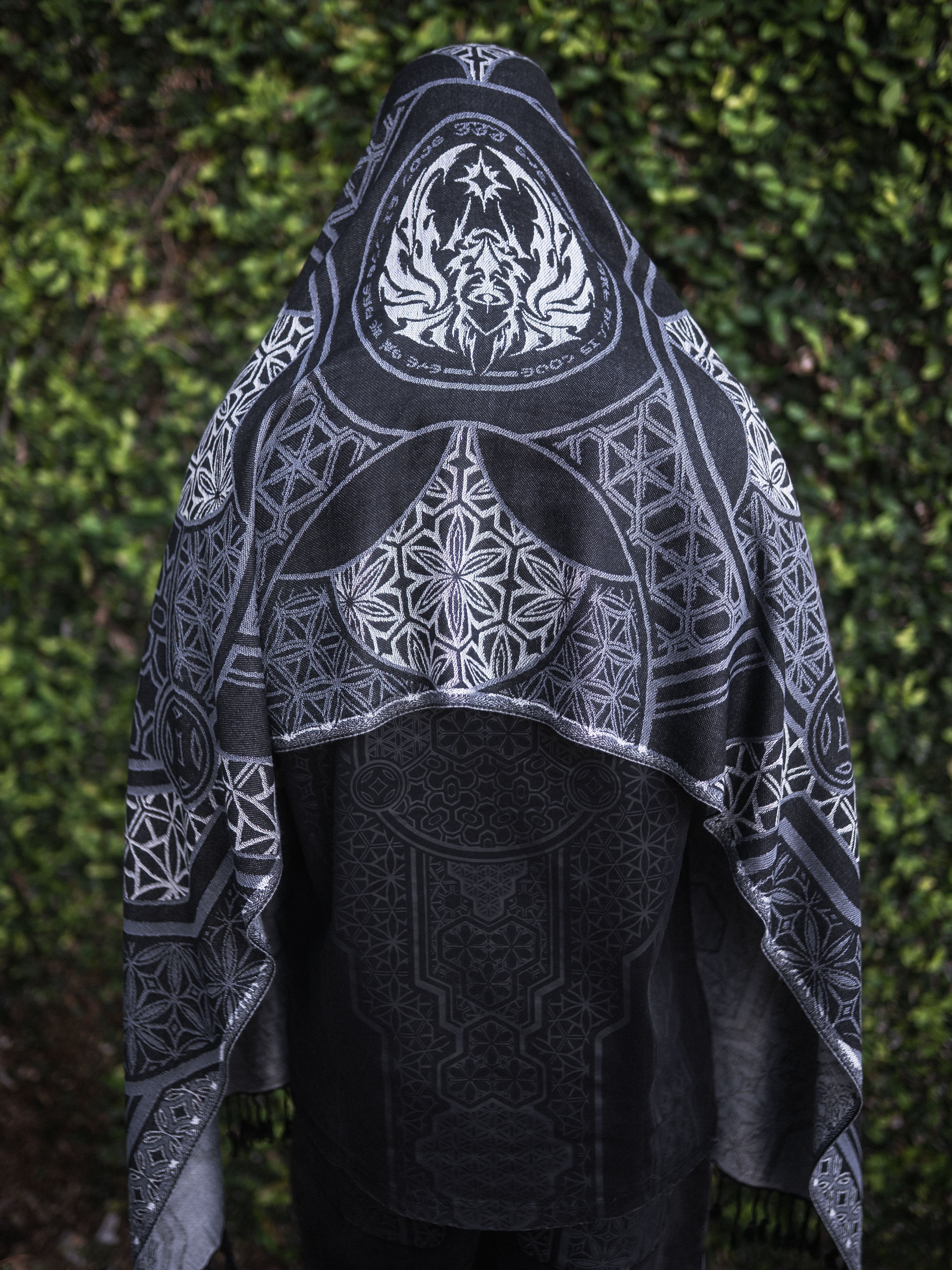 GEOMETRY OF BEING ✦ Dark Grey Festival Shawl Shawls