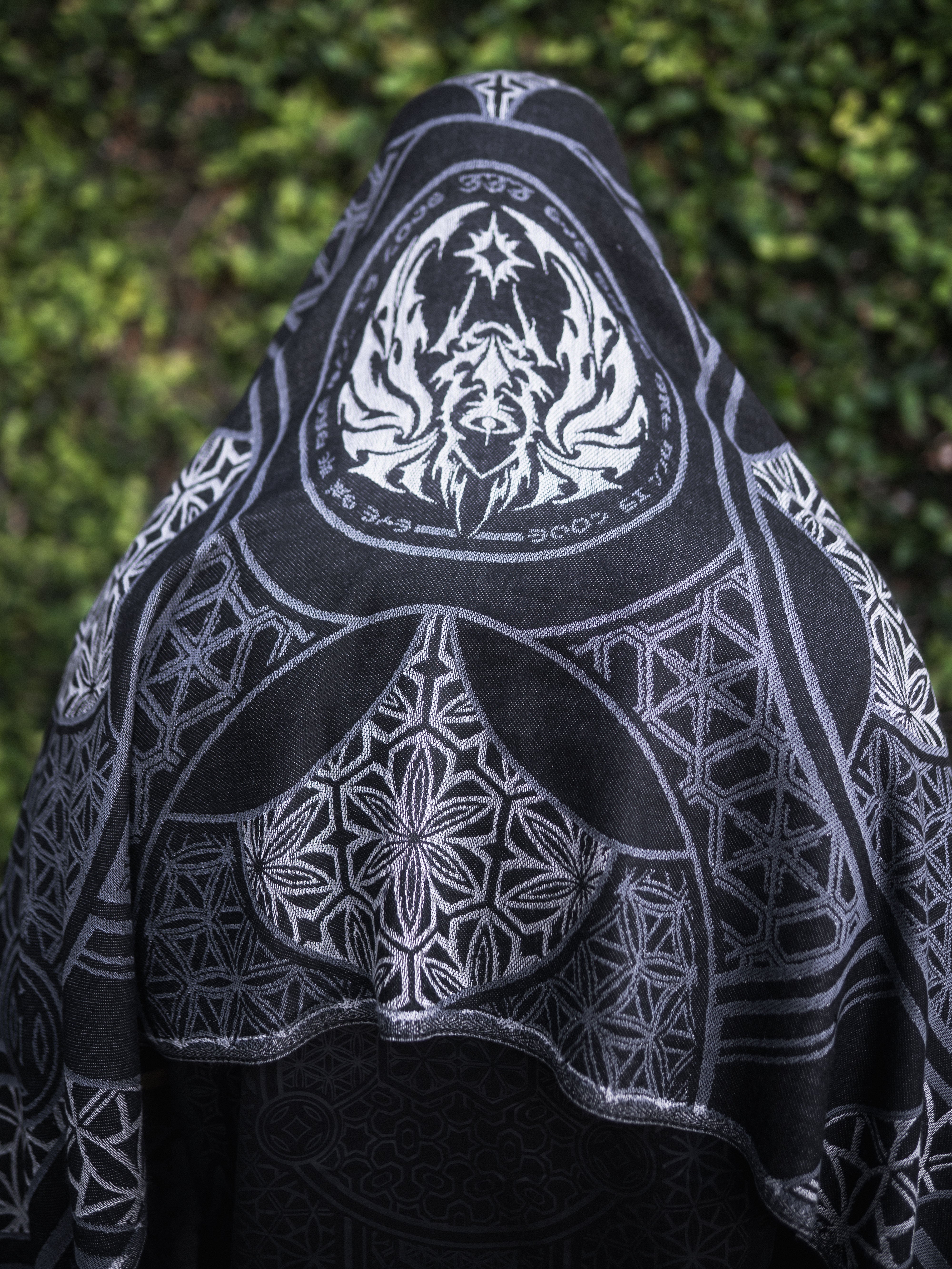 GEOMETRY OF BEING ✦ Dark Grey Festival Shawl Shawls