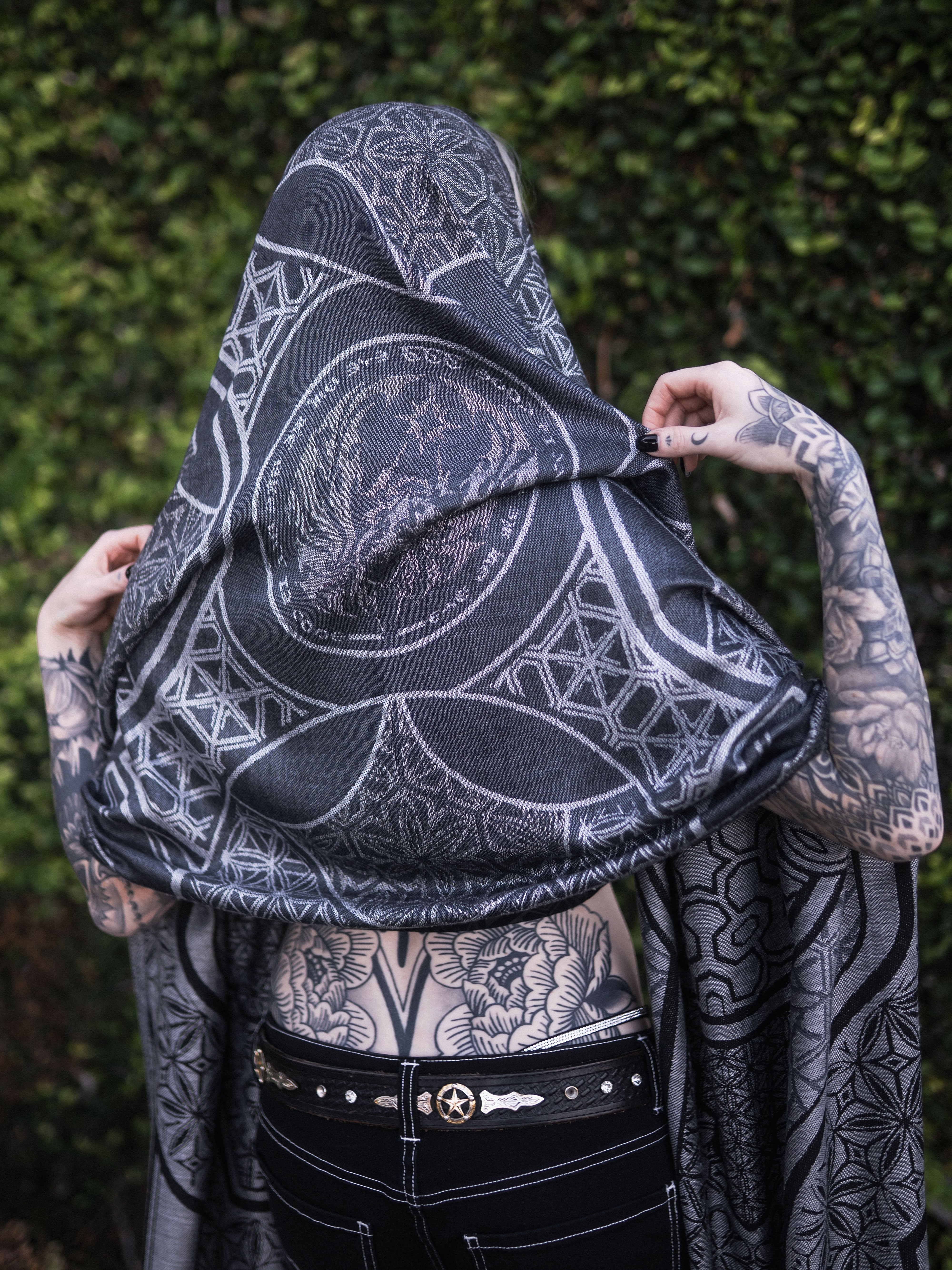 GEOMETRY OF BEING ✦ White Festival Shawl Shawls