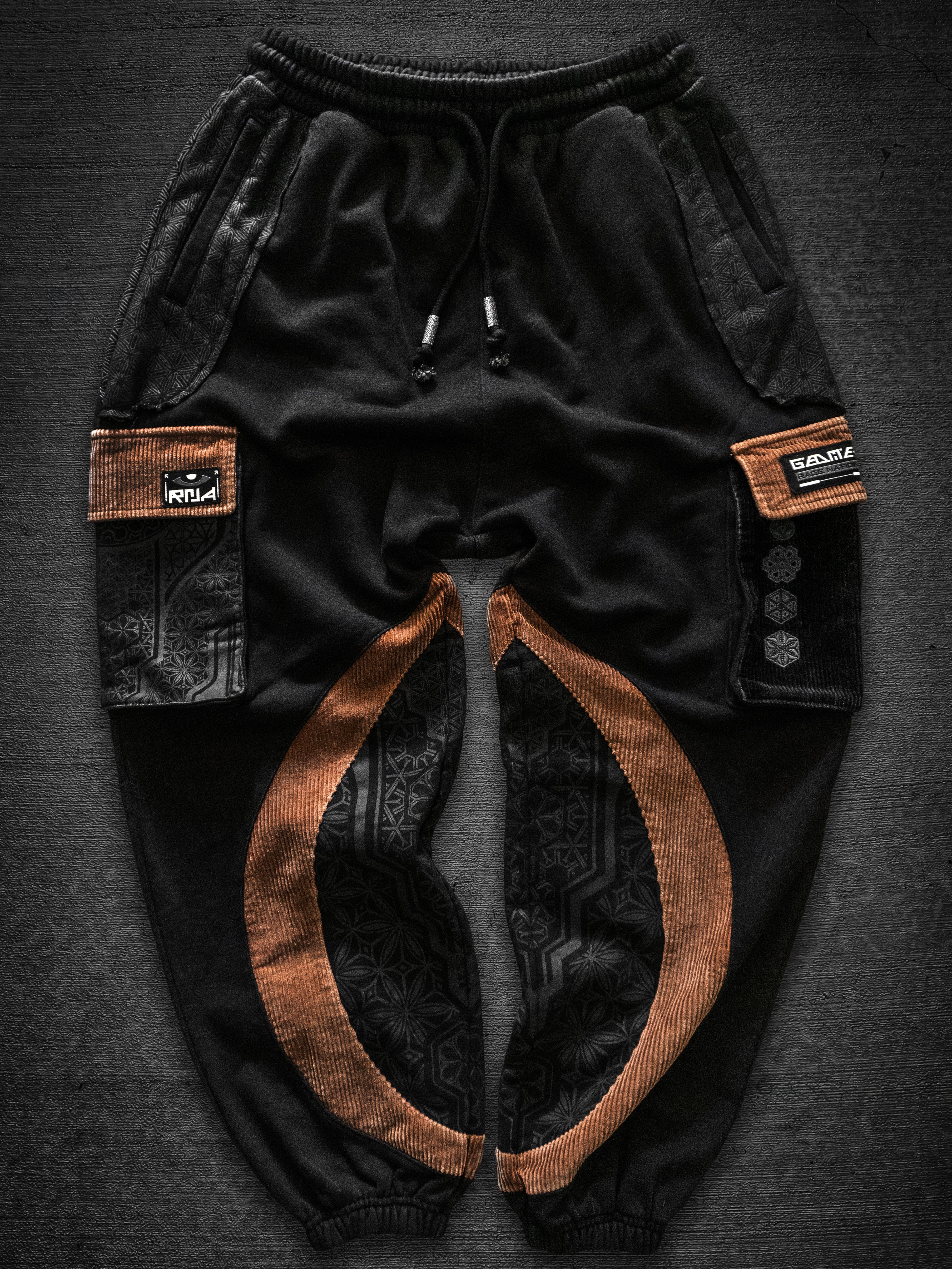COMING SOON ✦ GEOMETRY OF BEING ✦ Tan/Black ✦ Corduroy Flow Joggers Joggers