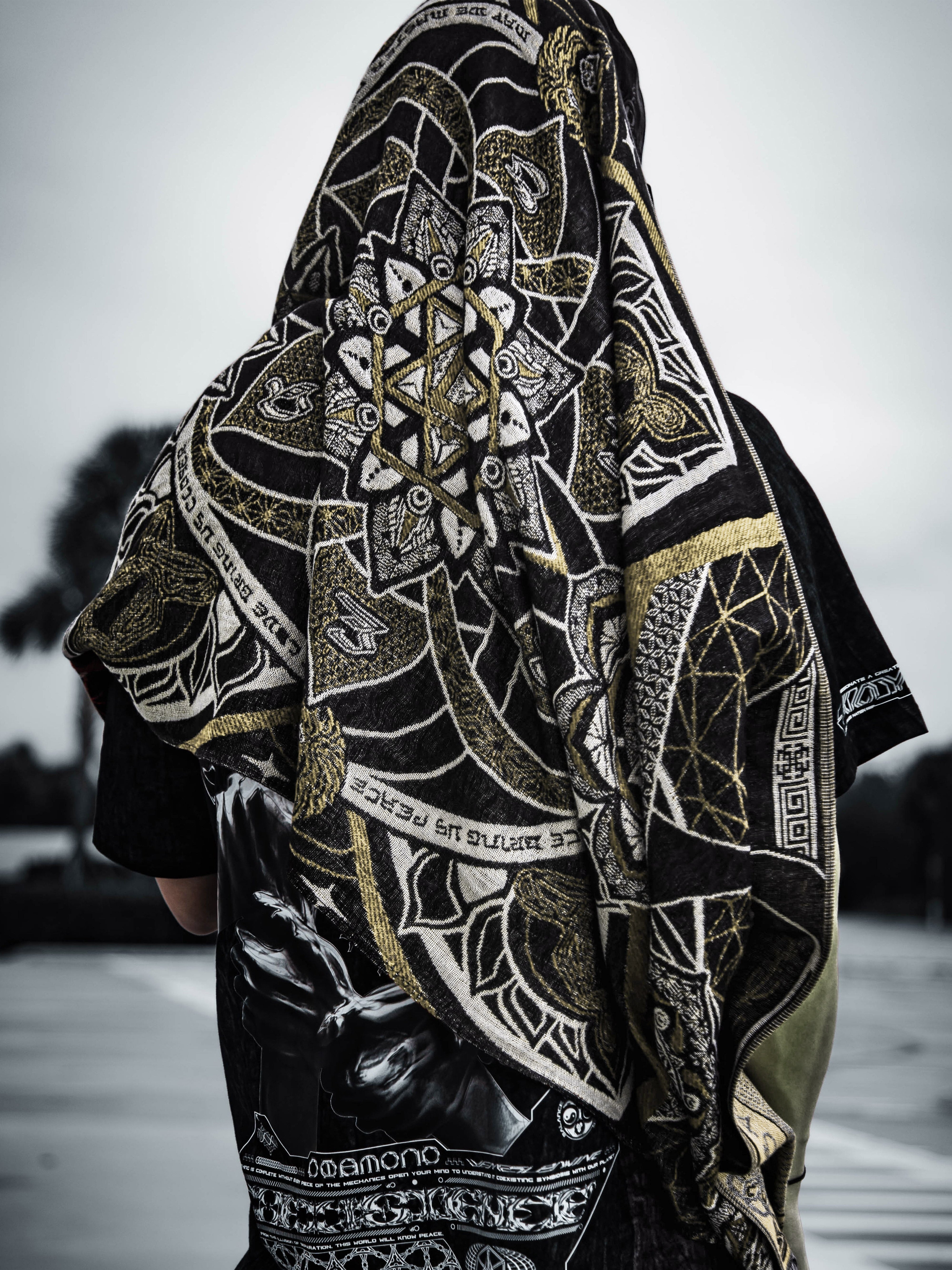 HARMONY HEALS • GOLD • Festival Shawl/Scarf NEW Shawl