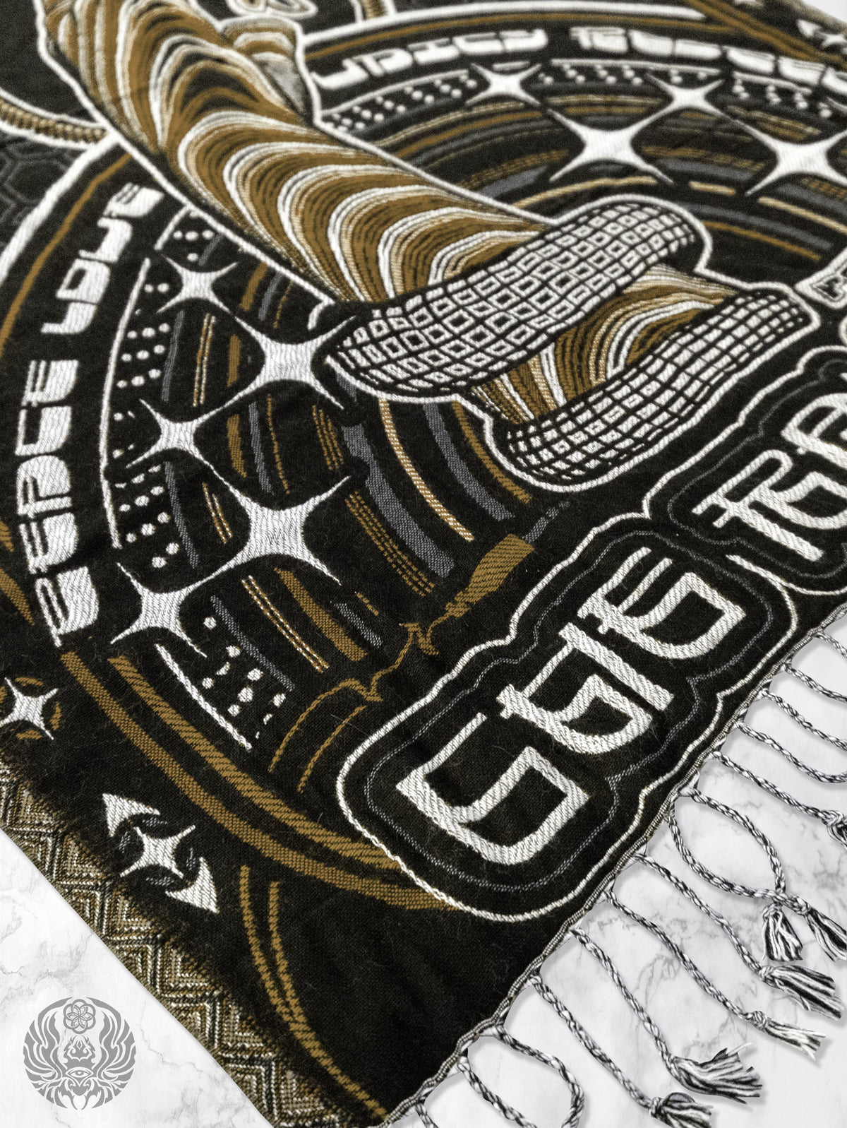 NEW DROP ✦ THE RAVE ✦ Black/Gold Double-Layered Shawl Shawls