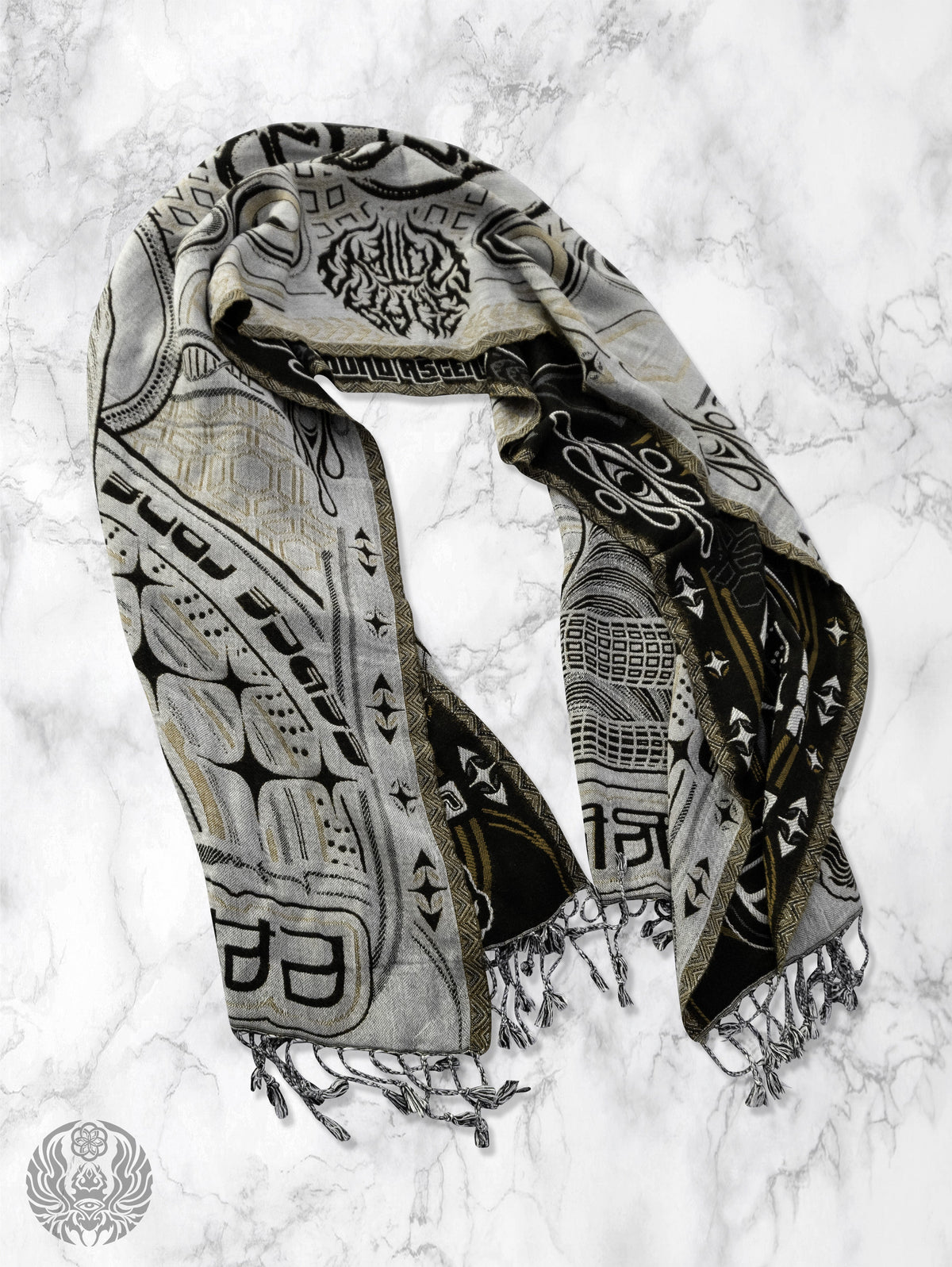 NEW DROP ✦ THE RAVE ✦ Black/Gold Double-Layered Shawl Shawls
