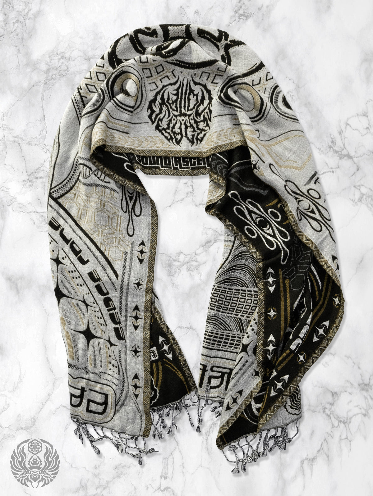 NEW DROP ✦ THE RAVE ✦ Black/Gold Double-Layered Shawl Shawls