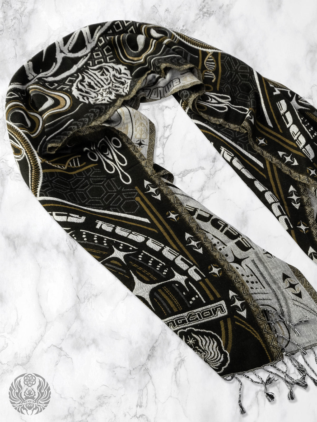 NEW DROP ✦ THE RAVE ✦ Black/Gold Double-Layered Shawl Shawls