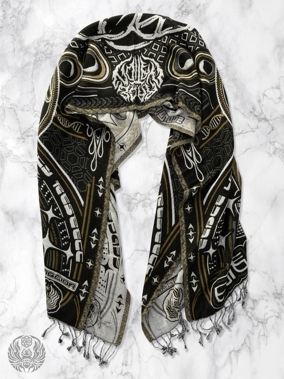 NEW DROP ✦ THE RAVE ✦ Black/Gold Double-Layered Shawl Shawls