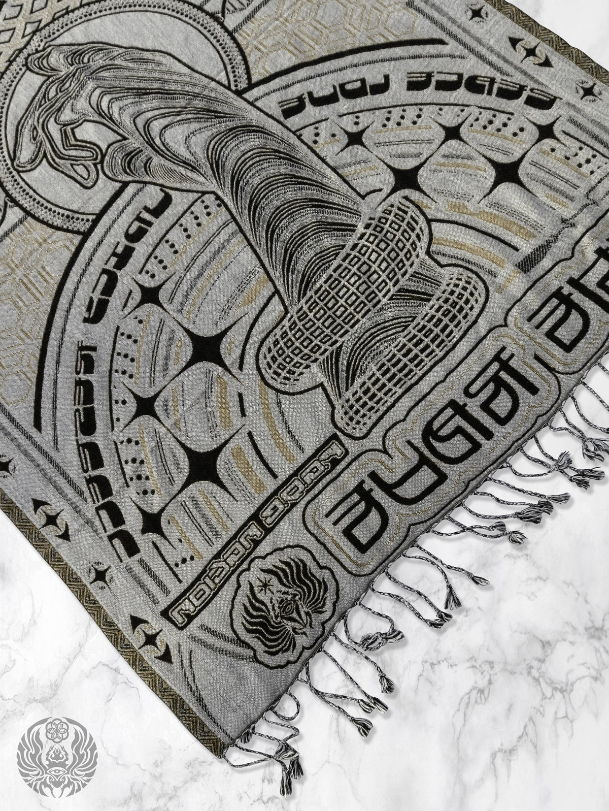 NEW DROP ✦ THE RAVE ✦ Black/Gold Double-Layered Shawl Shawls