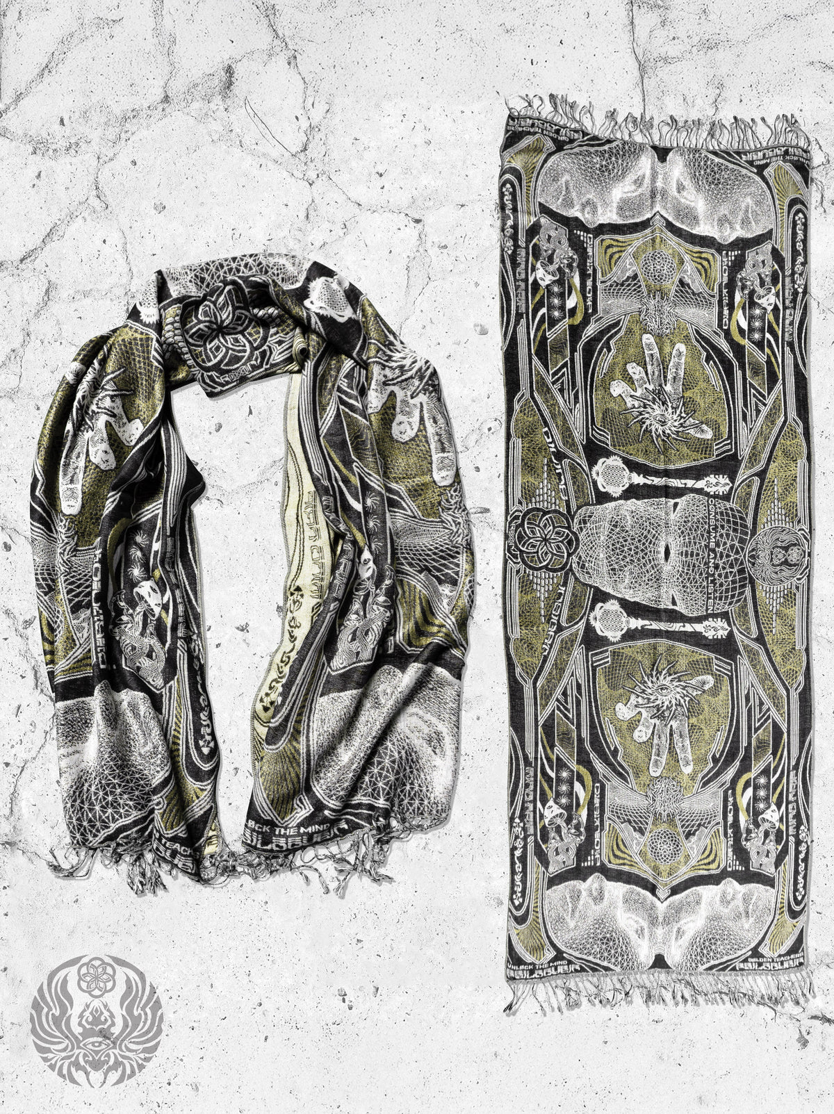 GOLDEN TEACHERS V1 • GOLD • Festival Shawl/Scarf NEW Shawl