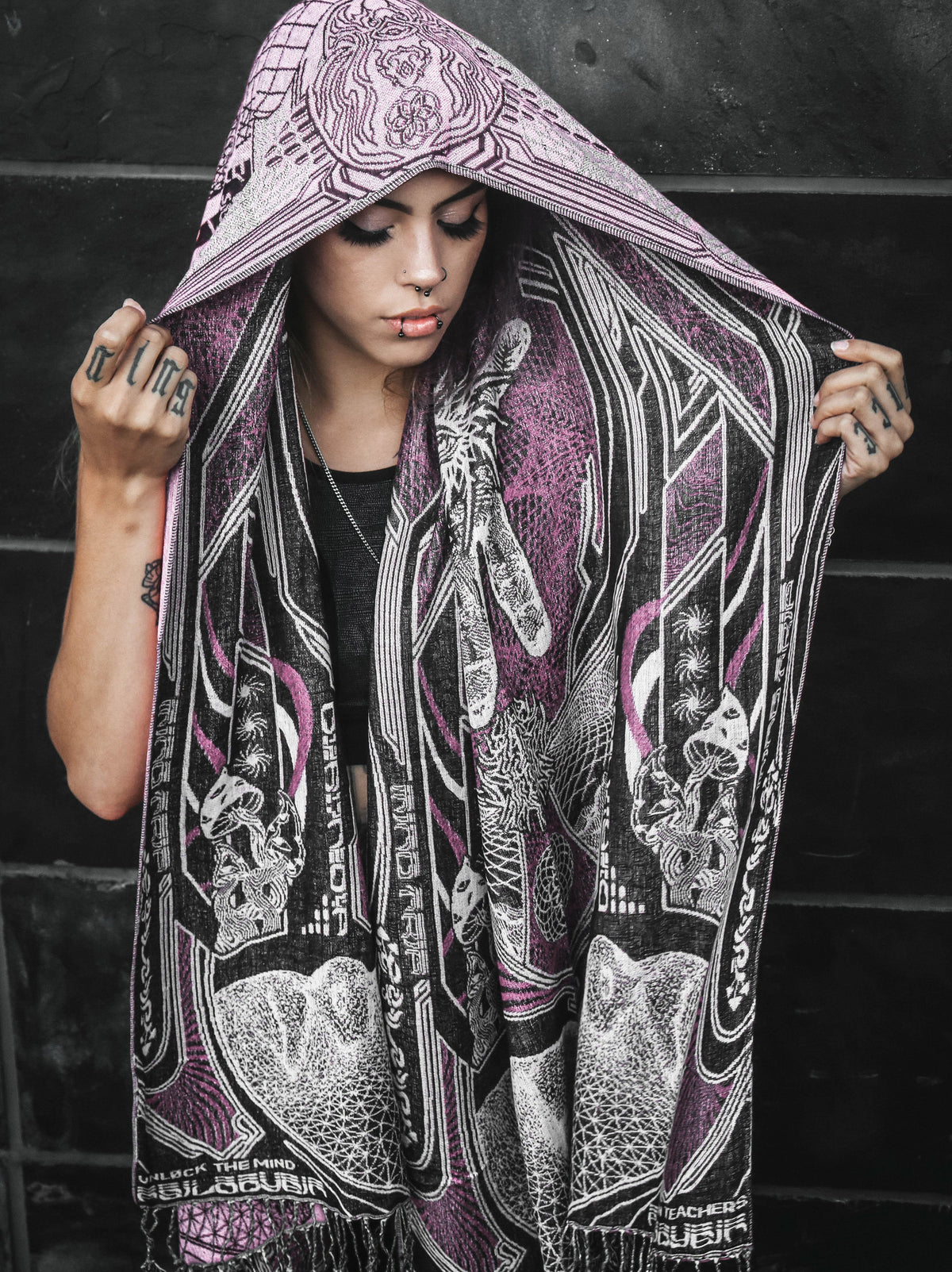 GOLDEN TEACHERS V1 • PINK • Festival Shawl/Scarf Shawl