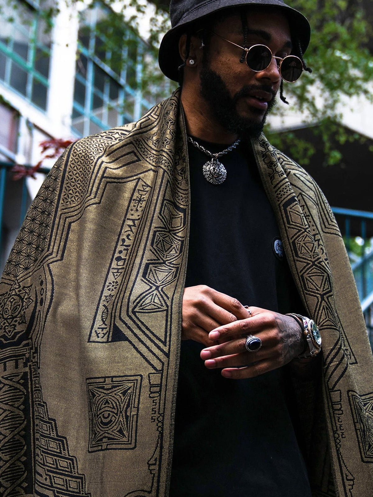 RESTOCKED ✦ TRANSCENDENCE • GOLD • GROKKO • Reversible Festival Shawl/Scarf Shawls
