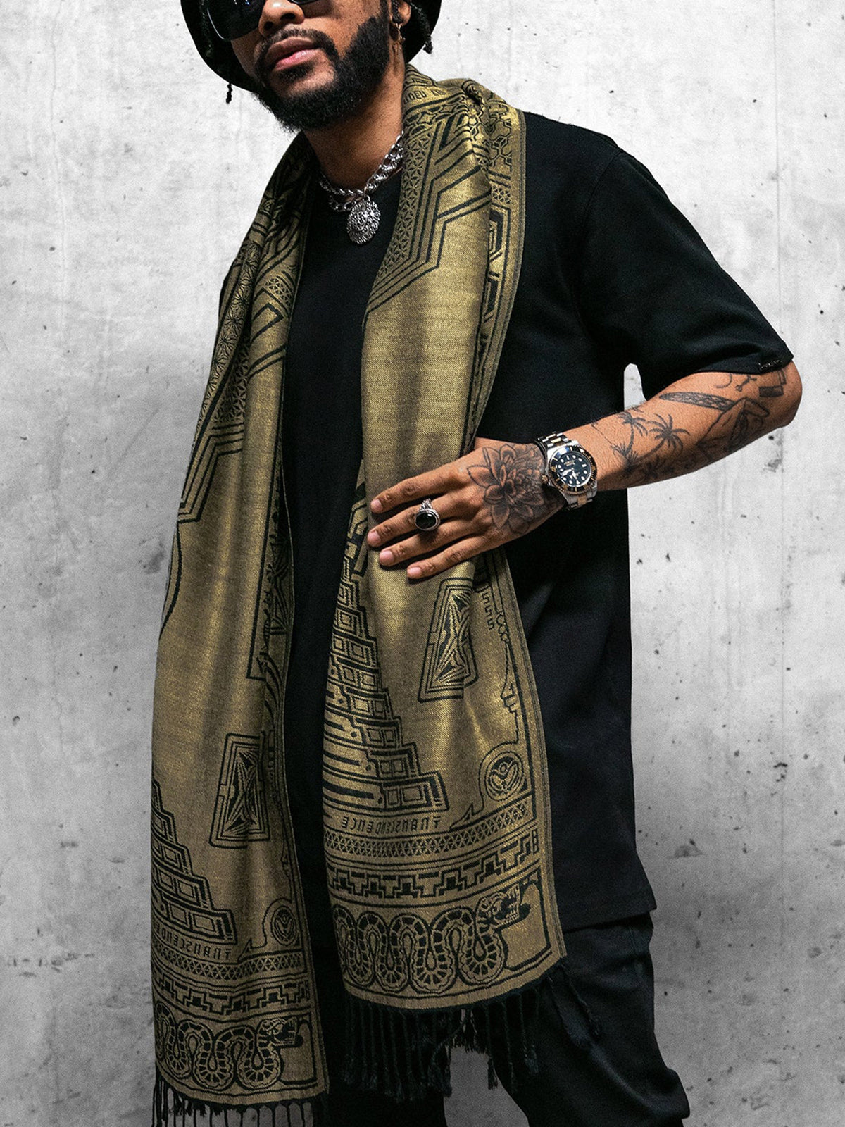 RESTOCKED ✦ TRANSCENDENCE • GOLD • GROKKO • Reversible Festival Shawl/Scarf Shawls