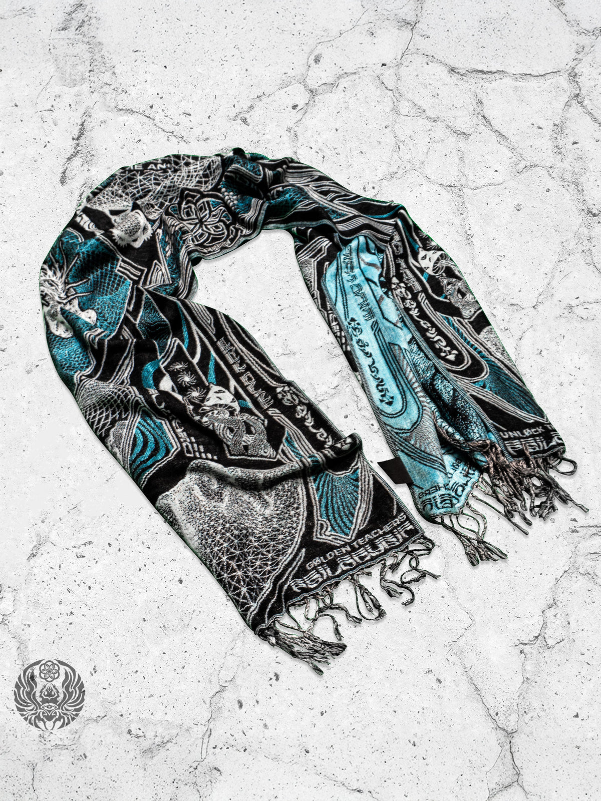 RESTOCKED ✦ GOLDEN TEACHERS V1 • AQUAMARINE • Festival Shawl/Scarf Shawl