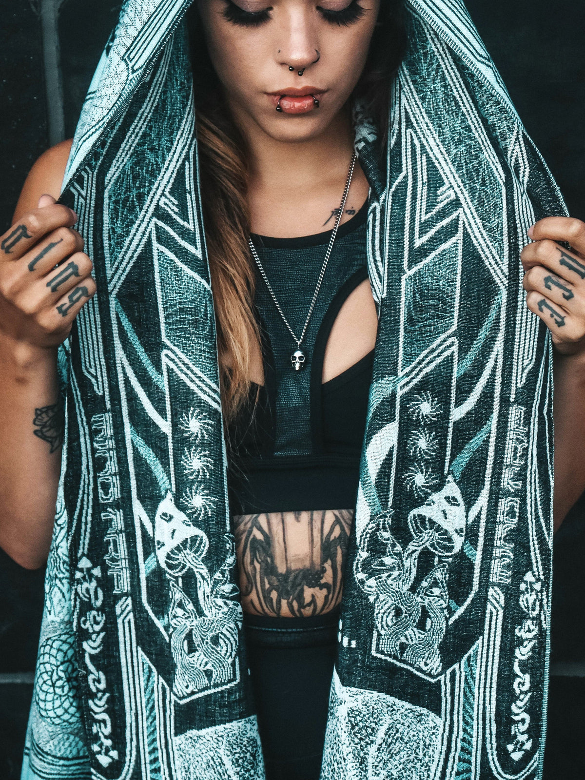 RESTOCKED ✦ GOLDEN TEACHERS V1 • AQUAMARINE • Festival Shawl/Scarf Shawl