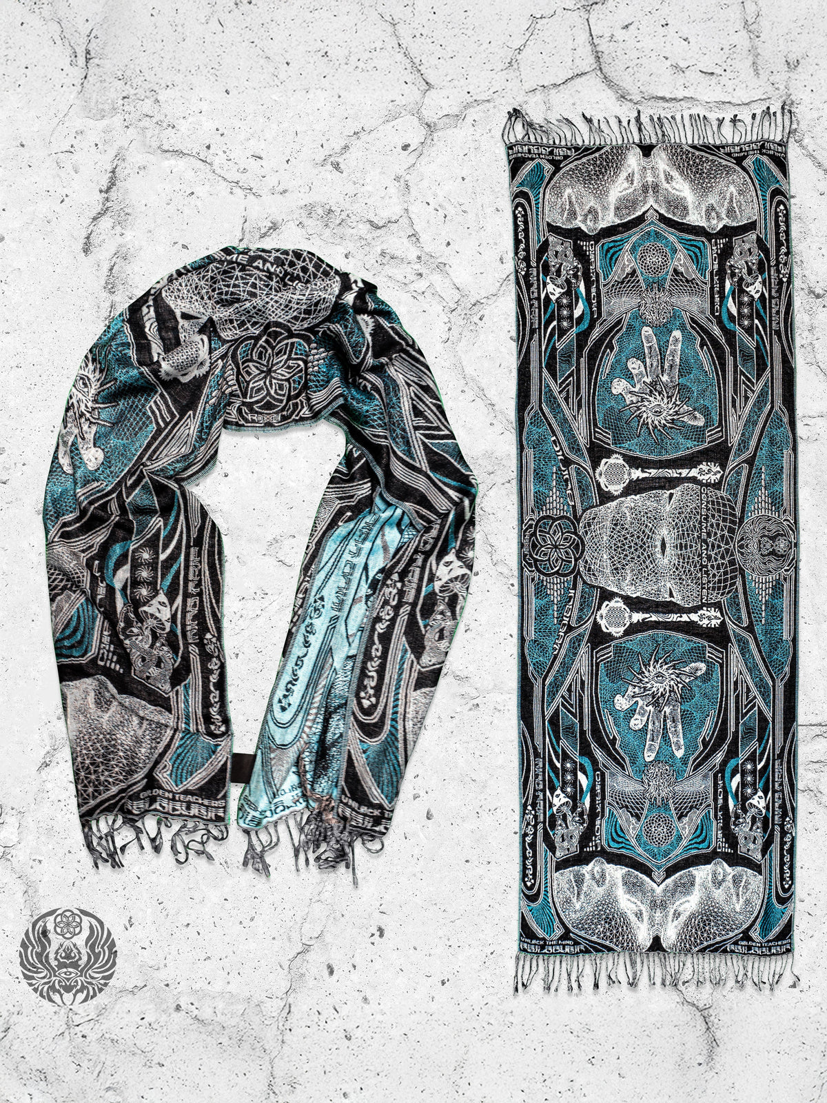 RESTOCKED ✦ GOLDEN TEACHERS V1 • AQUAMARINE • Festival Shawl/Scarf Shawl