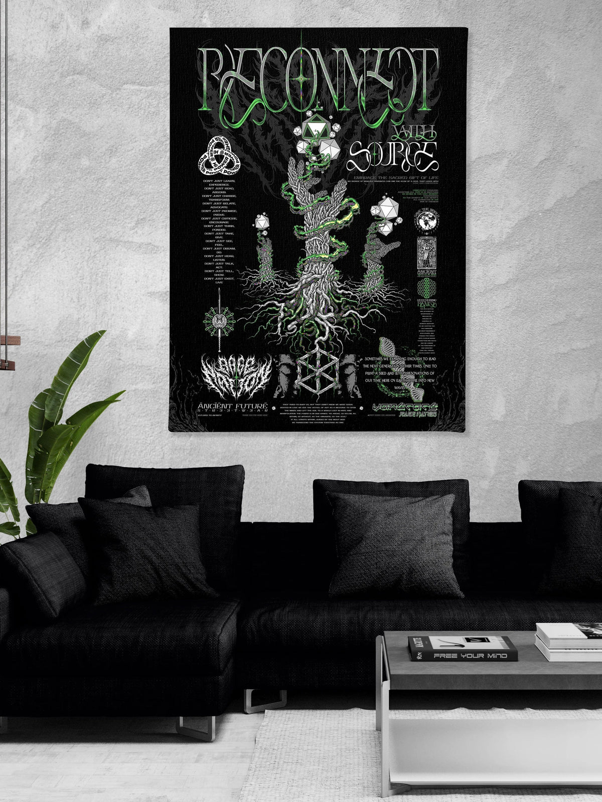 RECONNECT WITH SOURCE V2 ✦ YANTRART x RAGE NATION ✦ Limited Edition Canvas Canvas
