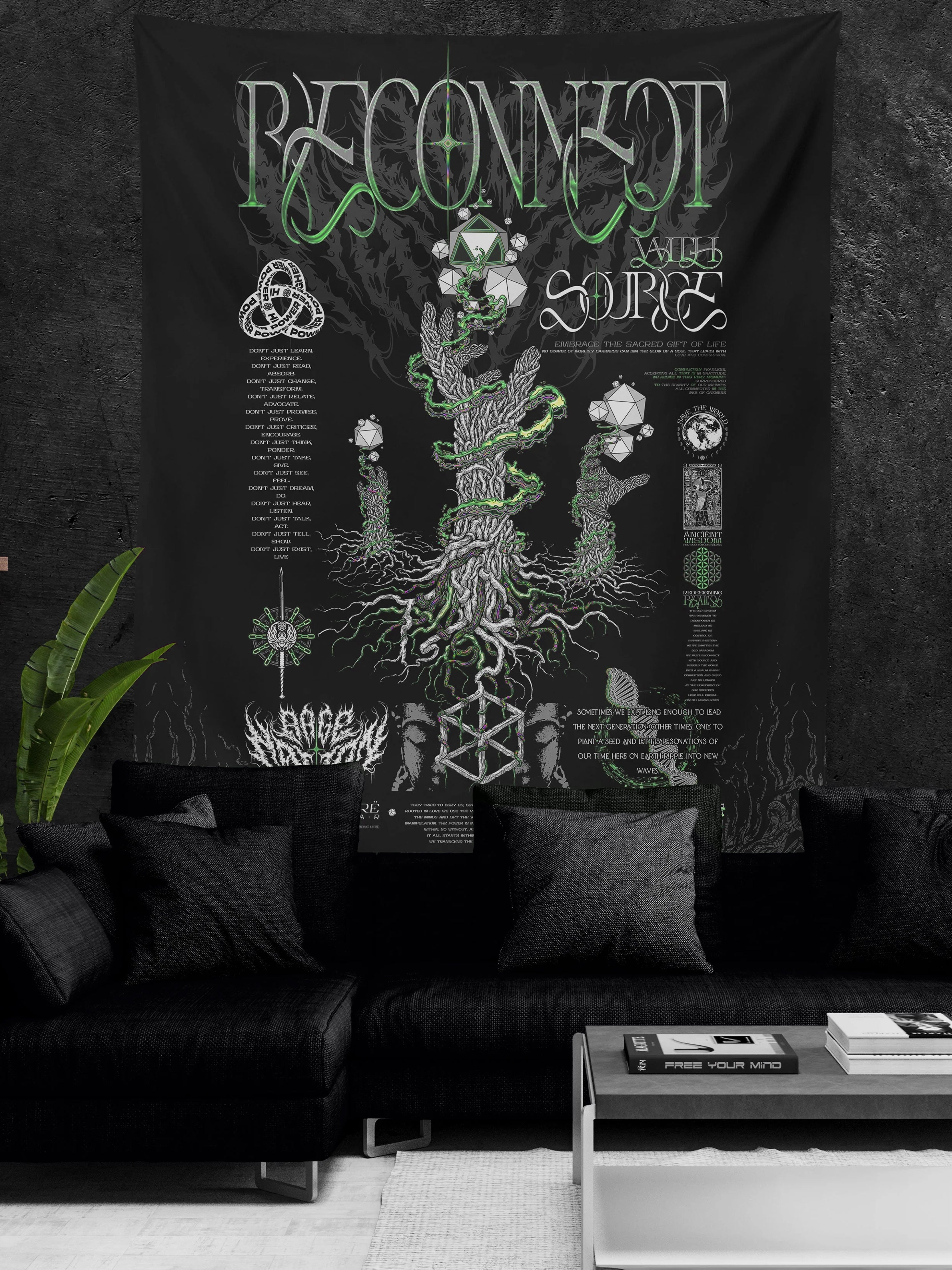 RECONNECT WITH SOURCE V2 ✦ YANTRART x RAGE NATION ✦ Limited Edition Tapestry Tapestry 