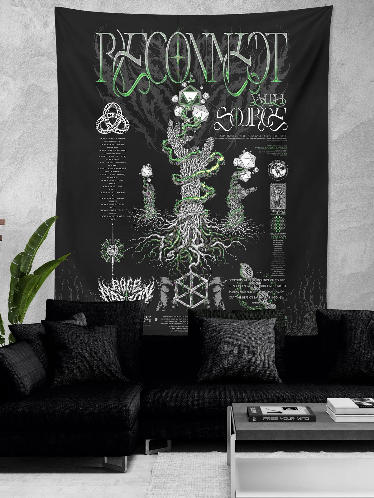 RECONNECT WITH SOURCE V2 ✦ YANTRART x RAGE NATION ✦ Limited Edition Tapestry Tapestry